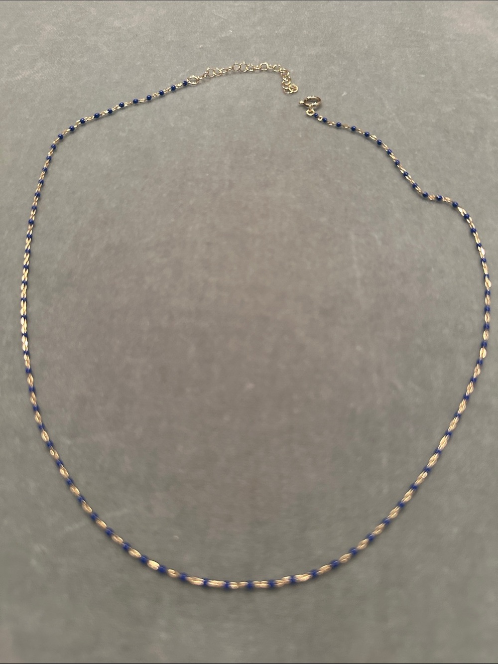 Delicate Blue and Gold Beaded Women's Necklace